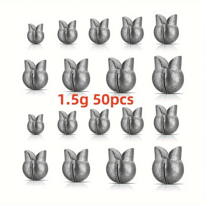 50Pcs Removable Split Shot Fishing Weights