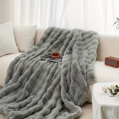 Faux Rabbit Soft Warm Fleece Blanket