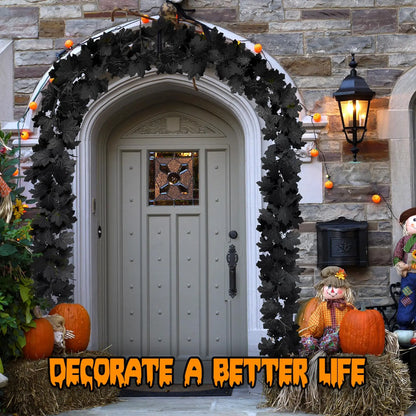 6.5ft Artificial Black Maple Leaf Vine Garland