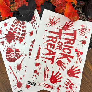 Halloween Decoration Reusable Bloody Handprint Footprint Horror Sticker