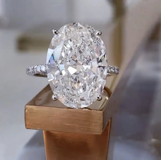 925 Sterling Silver Oval Simulated Diamond Ring