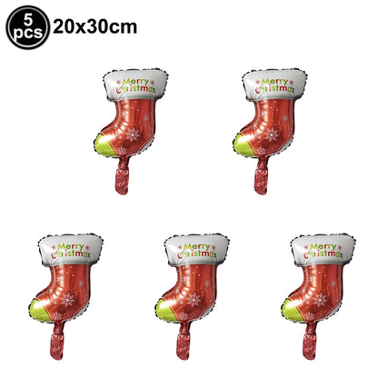 Large Standing 4D Foil Christmas Balloon - Inflatable Holiday Decor with Base