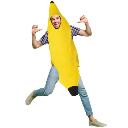Adult Funny Banana Cosplay Costume – Unisex Fruit Suit for Halloween & Parties