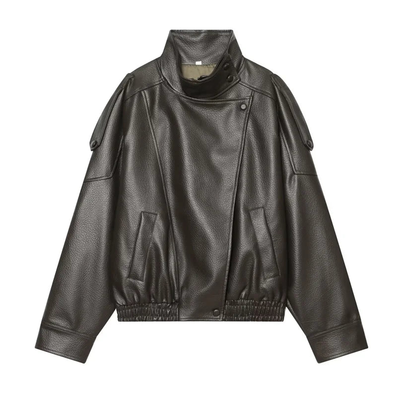 Women's Chic Faux Leather Jacket