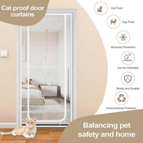 Adjustable Pet Zippered Door Screen