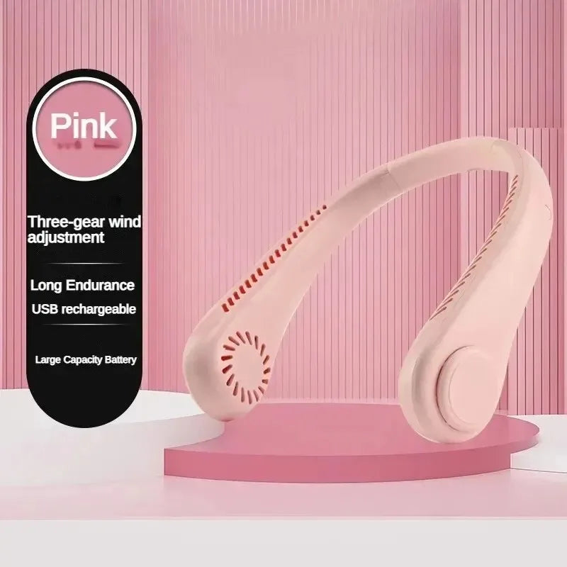 Portable Mini Neck Hanging Fan Without Blades