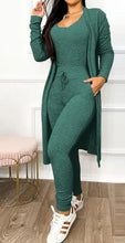 Two Piece Drawstring Pocketed Sleeveless Skinny Jumpsuit & Long Sleeve Coat Set