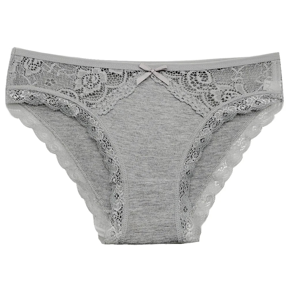 5-Pack Women's Low Rise Cotton Briefs with Lace Trim