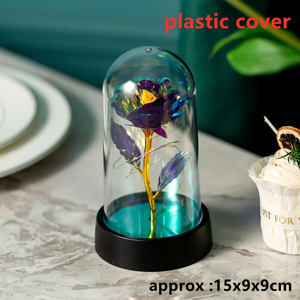 LED Galaxy Three Rose Artificial Flowers Gift without Battery