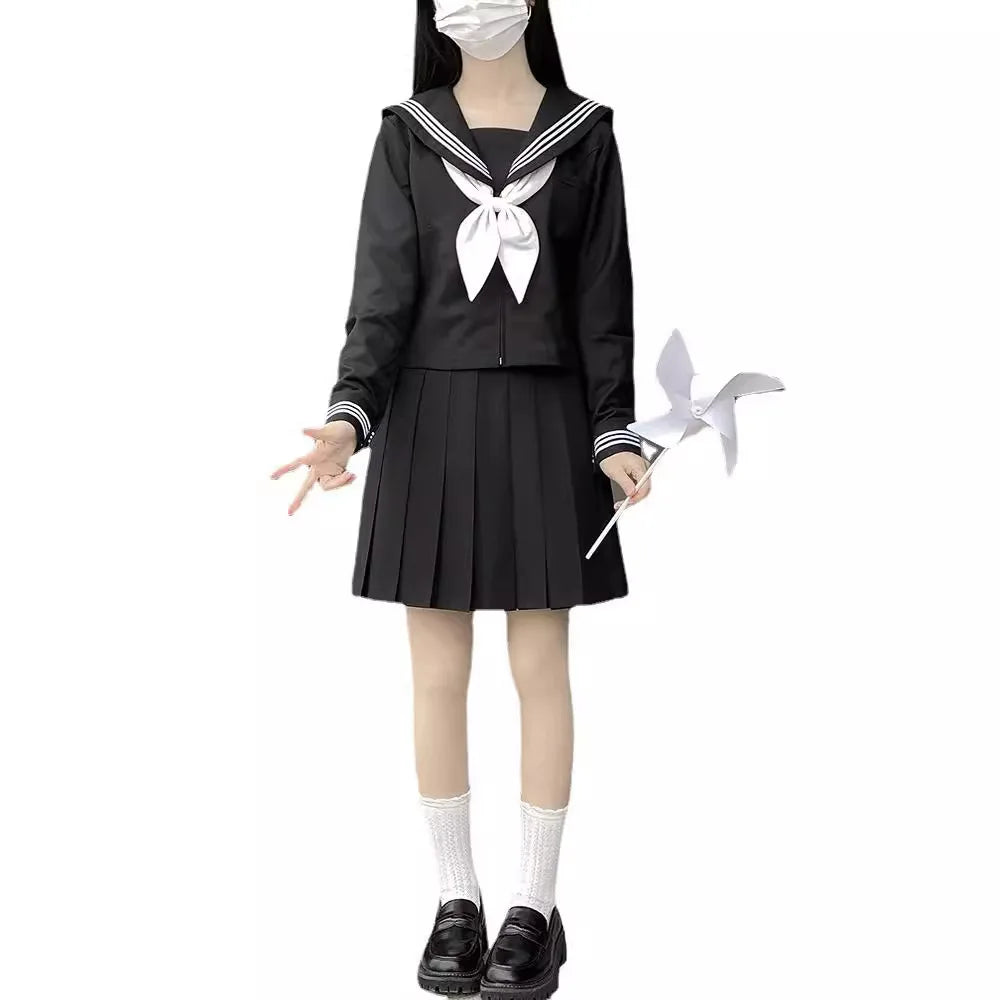 GOHYPDUG Women's Japanese Sailor Suit JK Uniform – Classic High School Academy 2-Piece Set