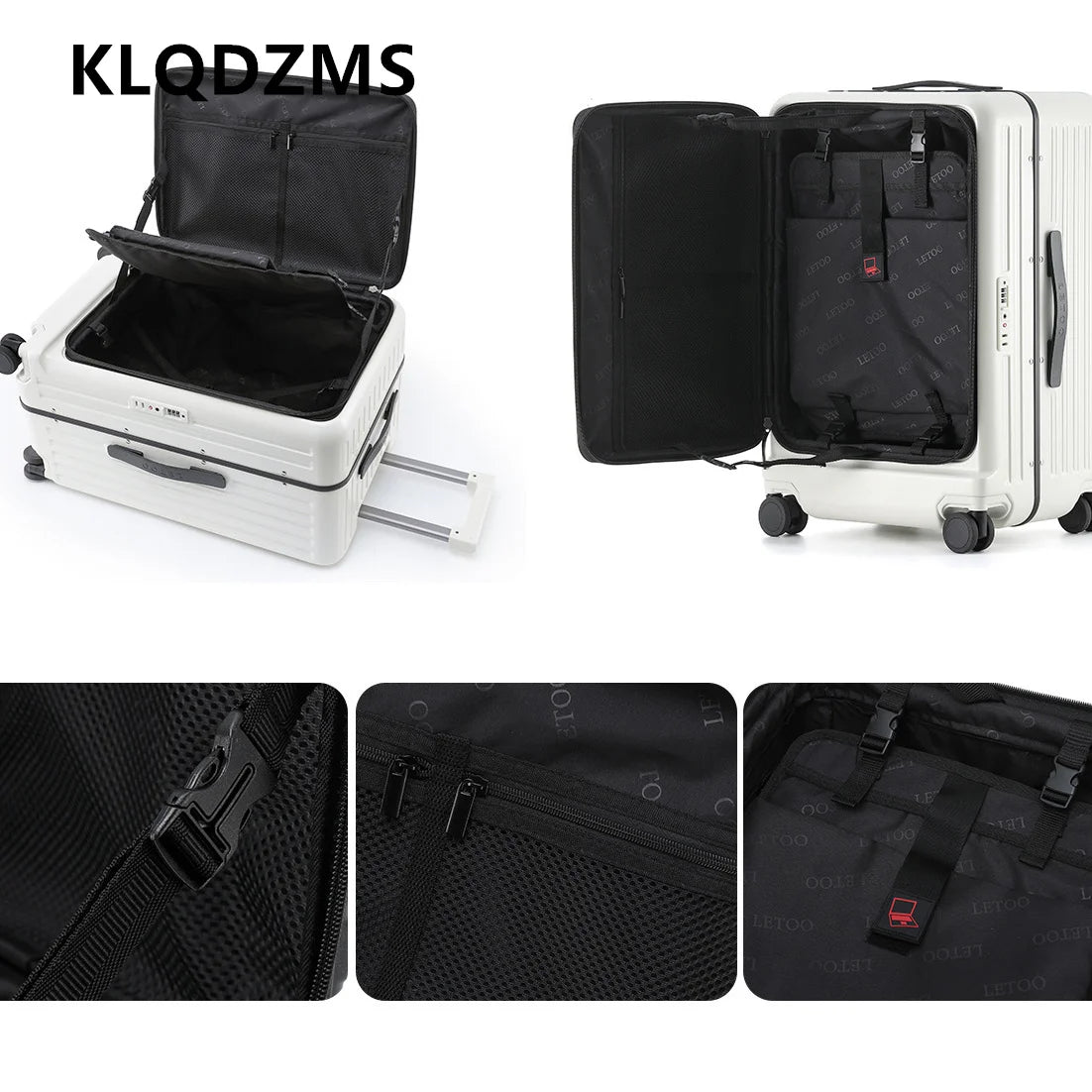 Front Opening Boarding Box USB Charging Trolley Case Multi-function Luggage