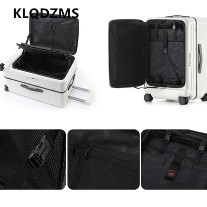 Front Opening Boarding Box USB Charging Trolley Case Multi-function Luggage