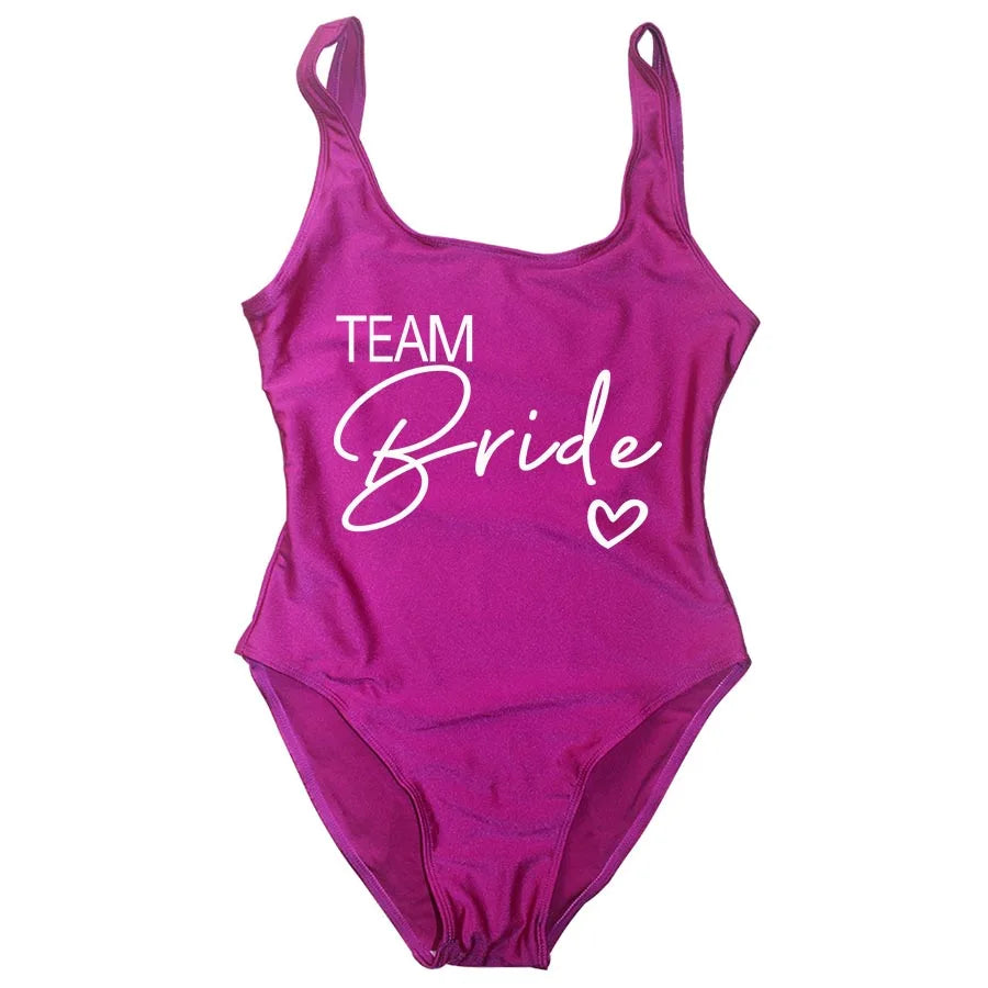 Women’s "Bride" & "Team Bride" One-Piece Swimsuit