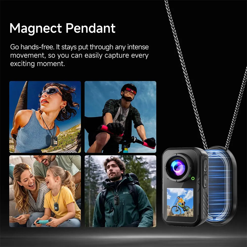5K WiFi Magnetic Pocket Action Camera with 6-Axis Stabilization and Touch Screen