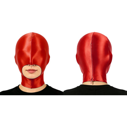 Glossy Full-Head Zippered Balaclava Hood