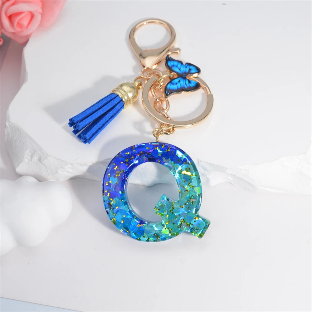 Alphabet Tasseled Keychain