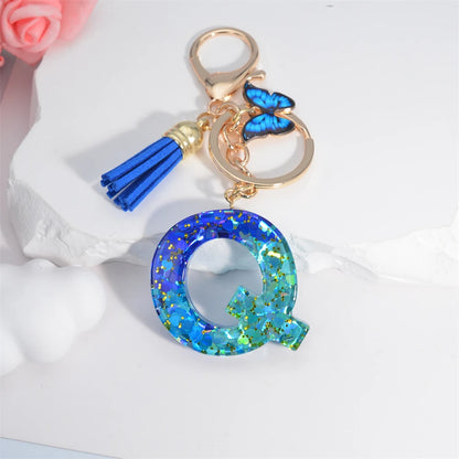 Alphabet Tasseled Keychain