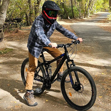 Ecarpat Full Front Suspension Mountain Bike with 21 Speed Steel Frame and Dual Disc Brakes