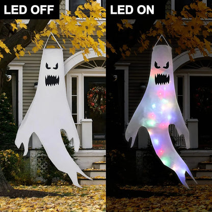 Hanging LED Light-Up Halloween Ghost Outdoor Decoration