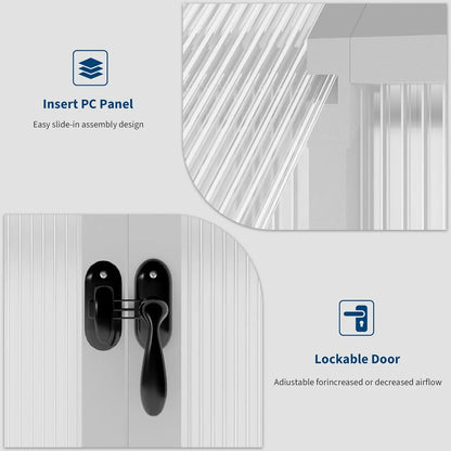 6x7ft Walk-in Kit Polycarbonate Roof Vent Heavy Duty Aluminum Frame