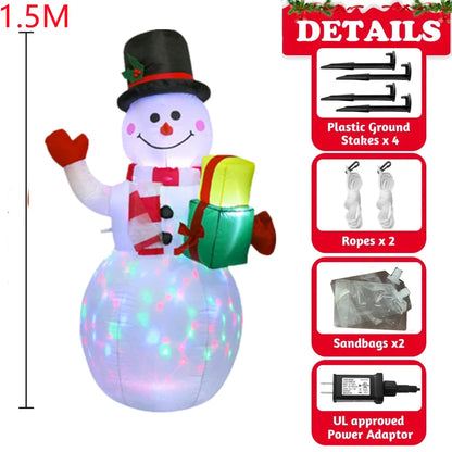 Inflatable Christmas Decorations with Built-in LED Lights