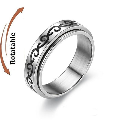 Stainless Steel Fidget Spinner Ring – Anti-Anxiety Stress Relief Band for Men & Women