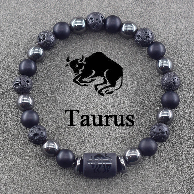 12 Zodiac Sign Constellation Beaded Charm Bracelet