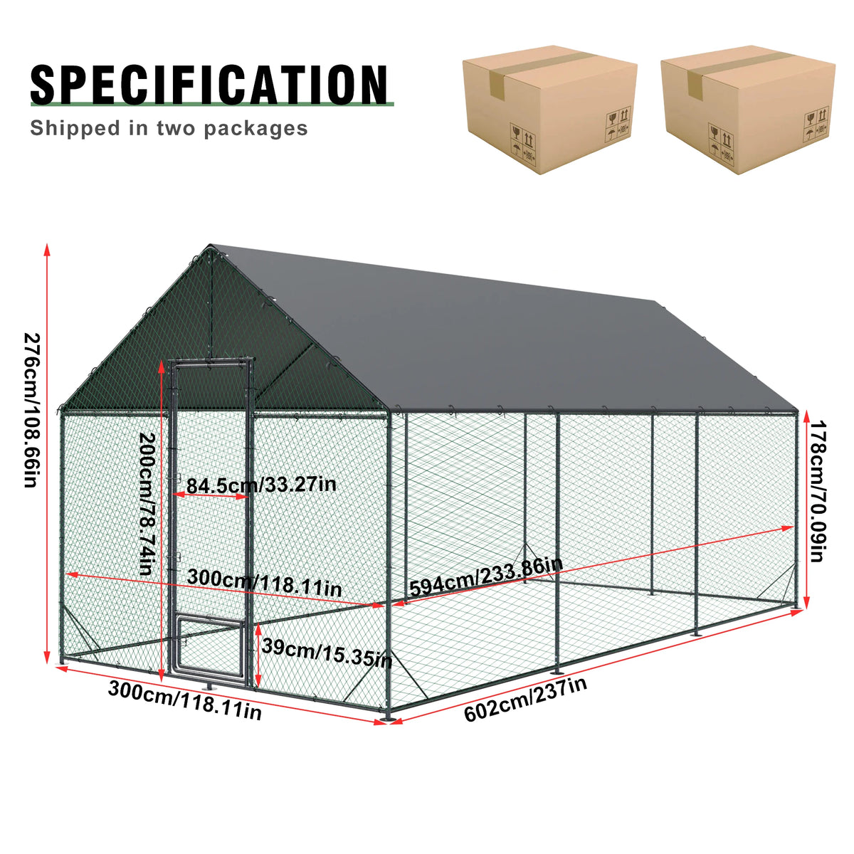 Heavy Duty Outdoor Metal Chicken Coop & Poultry Run