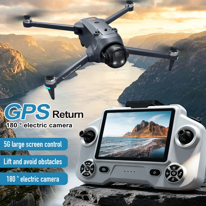 ZNLYRION Foldable GPS RC Drone with Screen Remote & 720P HD Camera