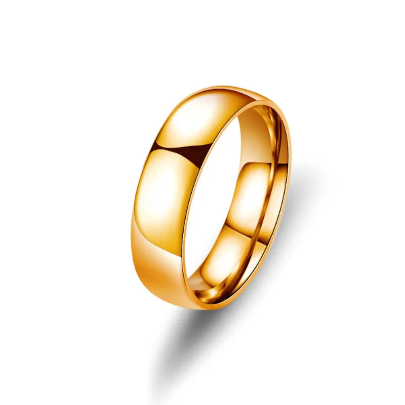Simple 6mm Titanium Wedding Band - Hypoallergenic Couple Ring