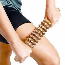 9 Roller Handheld Wooden Massager
