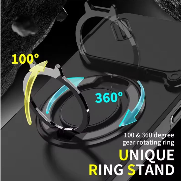 Armor Shockproof Magnetic Ring Stand iPhone Case with Camera Cover