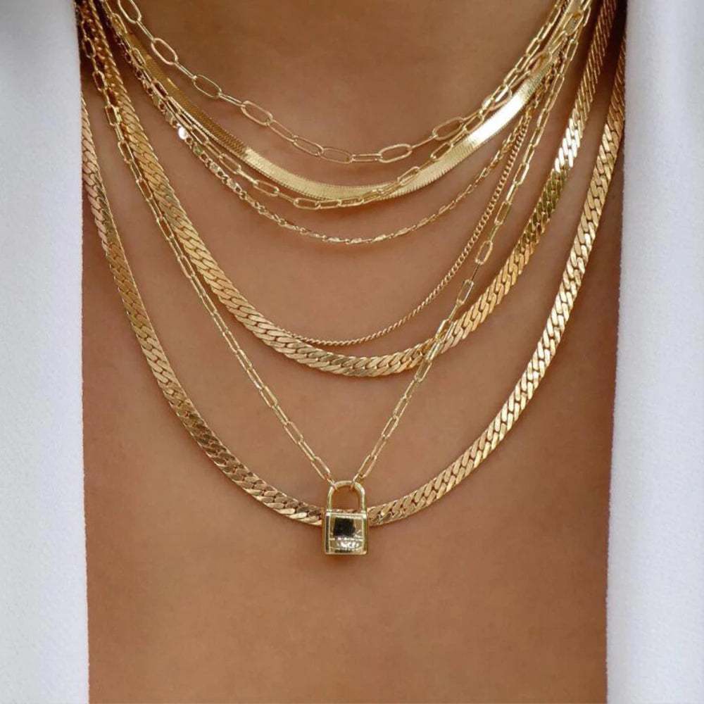 5pcs Simple Braided Bead Chain Necklaces