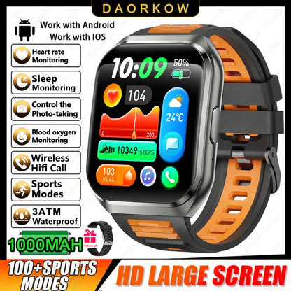 Men's Outdoor Rugged Smartwatch with 1000mAh Battery (IP68 Waterproof)