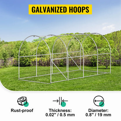 SucceBuy Walk-in Tunnel Greenhouse with Galvanized Frame & Waterproof Cover