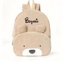 Cartoon Bear Corduroy Embroidered Backpack