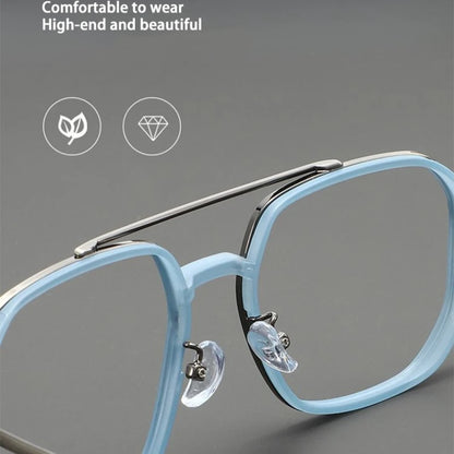 Retro Aviator Anti-Blue Light Glasses with Custom Reading Lenses