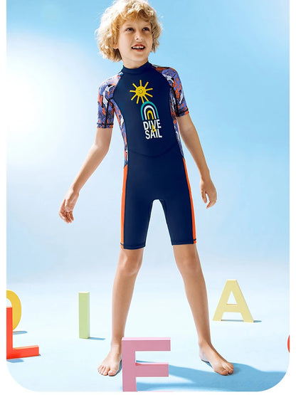 One-Piece Short-Sleeved Swimsuit