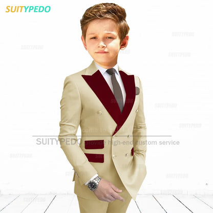Slim Fit Peaked Lapel Formal Blazer and Pants Two Piece Suit
