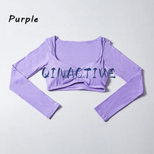 QINACTIVE Crop Top Long Sleeve Shirt