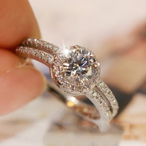 Temperament Round Cubic Zirconia Wedding Ring