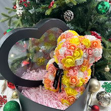 25cm Artificial Teddy Rose Flower Bear with Box