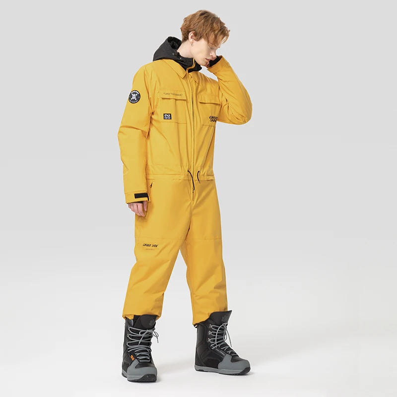 Thick One-Piece Hooded Jumpsuit
