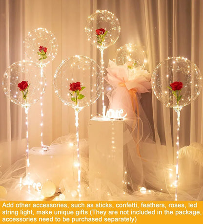 10PCS Clear Bobo Bubble Balloons Set, Large Transparent PVC Helium Balloons