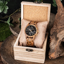 Wooden BOBO BIRD Chronograph Wristwatch with Luminous Hands