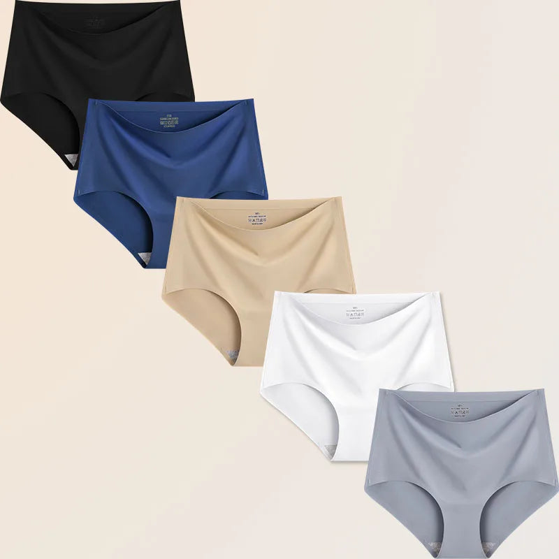 FINETOO Women’s High-Waist Seamless Briefs (5-Pack)