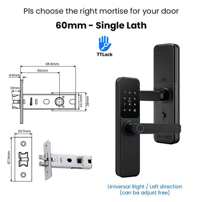 Bluetooth TTLock App Fingerprint Touch Screen Smart Lock