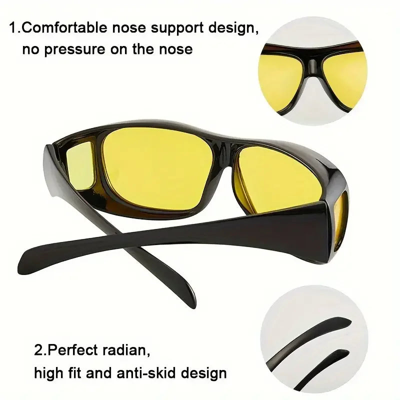 Night Vision Oversized Driver Anti-Glare Glasses