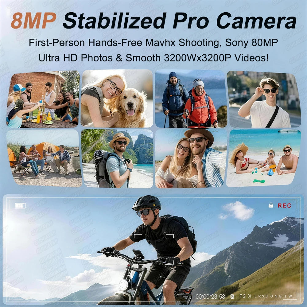 Smart AI Audio Video Glasses with 5MP HD Camera, 100+ Language Translation, ChatGPT & Bluetooth Audio