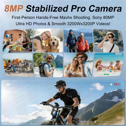 Smart AI Audio Video Glasses with 5MP HD Camera, 100+ Language Translation, ChatGPT & Bluetooth Audio